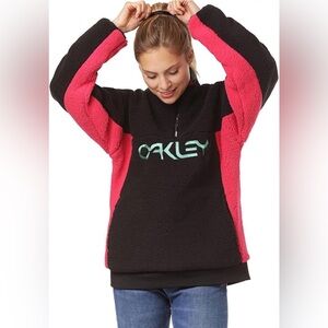 Oakley TNP Women's Sherpa Fleece Black & Pink Snowboard Ski Winter Warm Thick SM